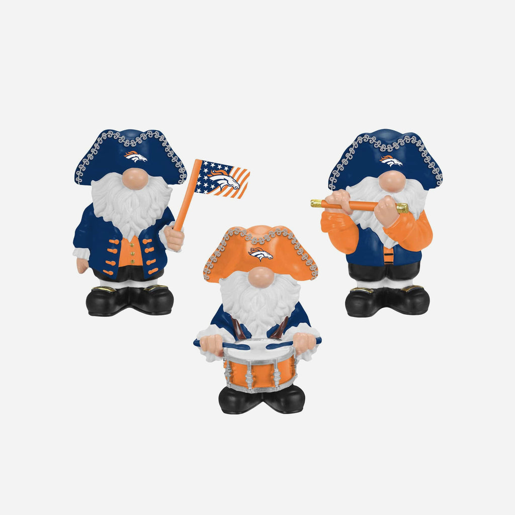 Denver Broncos 3 Pack Americana Mini Gnome Set FOCO - FOCO.com