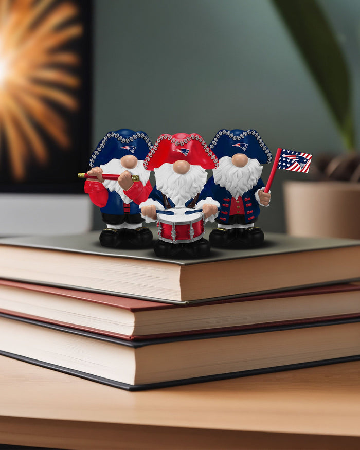 New England Patriots 3 Pack Americana Mini Gnome Set FOCO - FOCO.com
