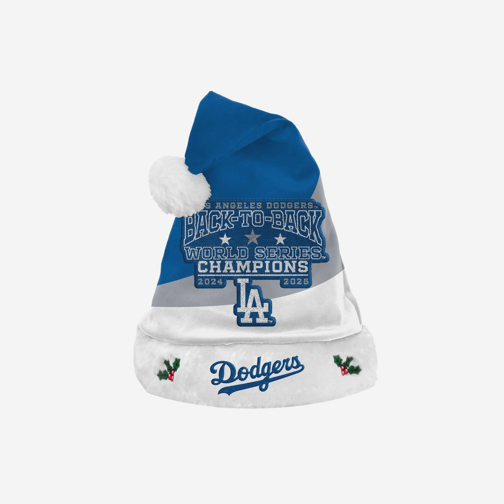 Los Angeles Dodgers 2025 Back To Back World Series Champions Basic Santa Hat FOCO - FOCO.com