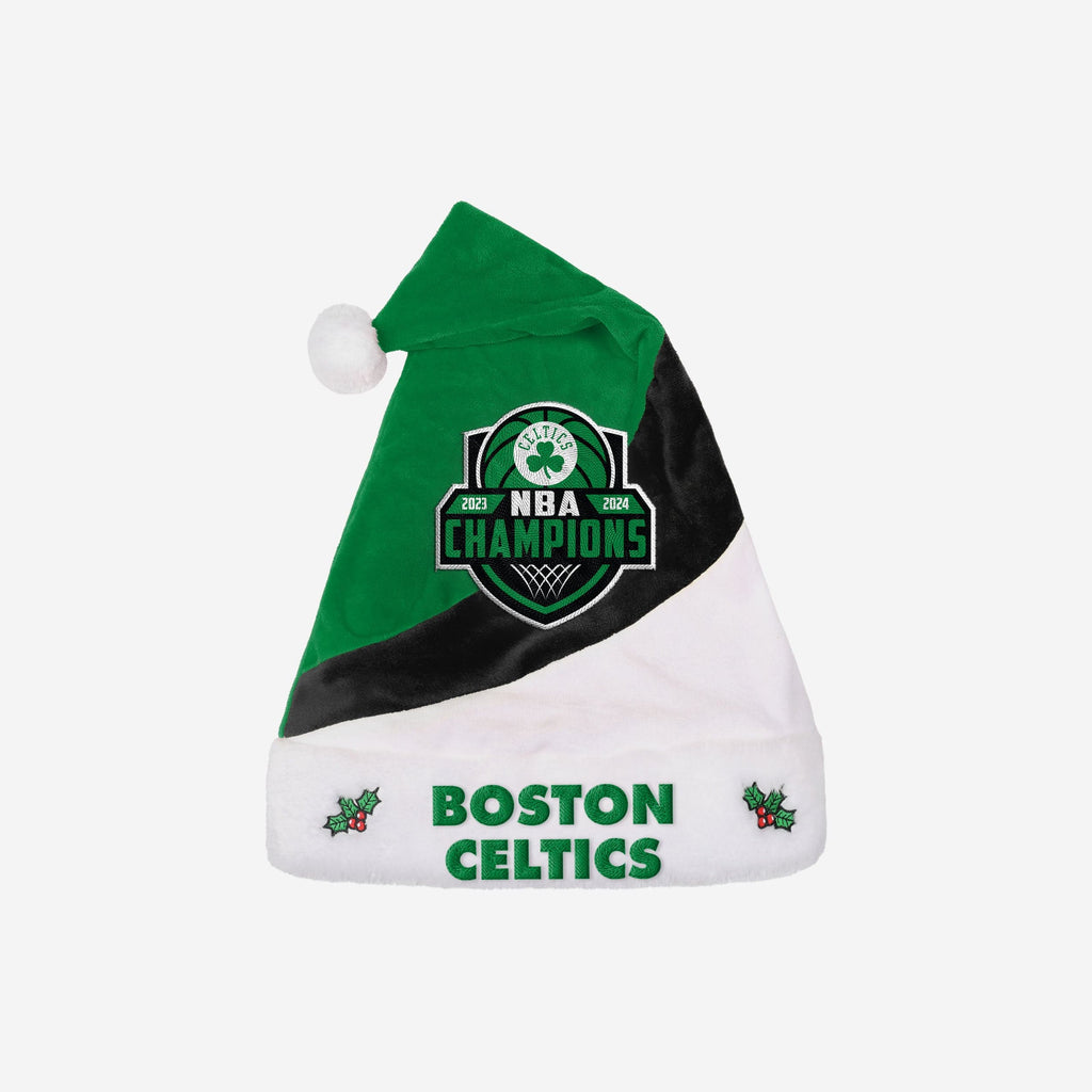 Boston Celtics 2024 NBA Champions Basic Santa Hat FOCO - FOCO.com