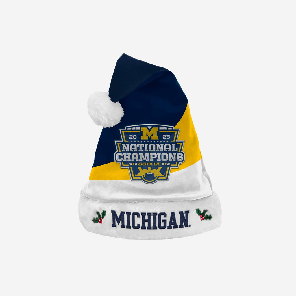 Michigan Wolverines 2023 Football National Champions Basic Santa Hat FOCO - FOCO.com