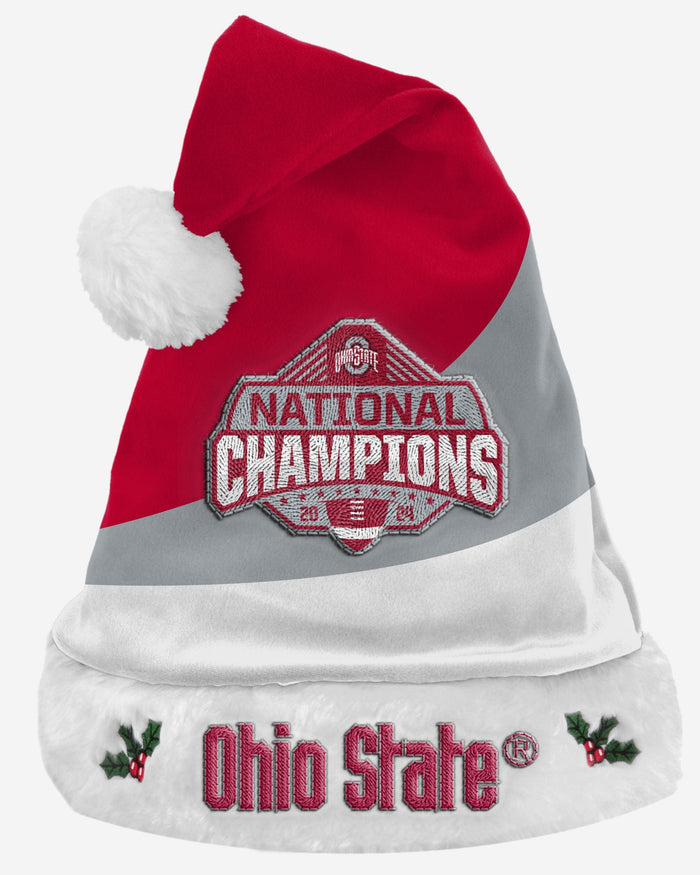 Ohio State Buckeyes 2024 Football National Champions Santa Hat FOCO - FOCO.com