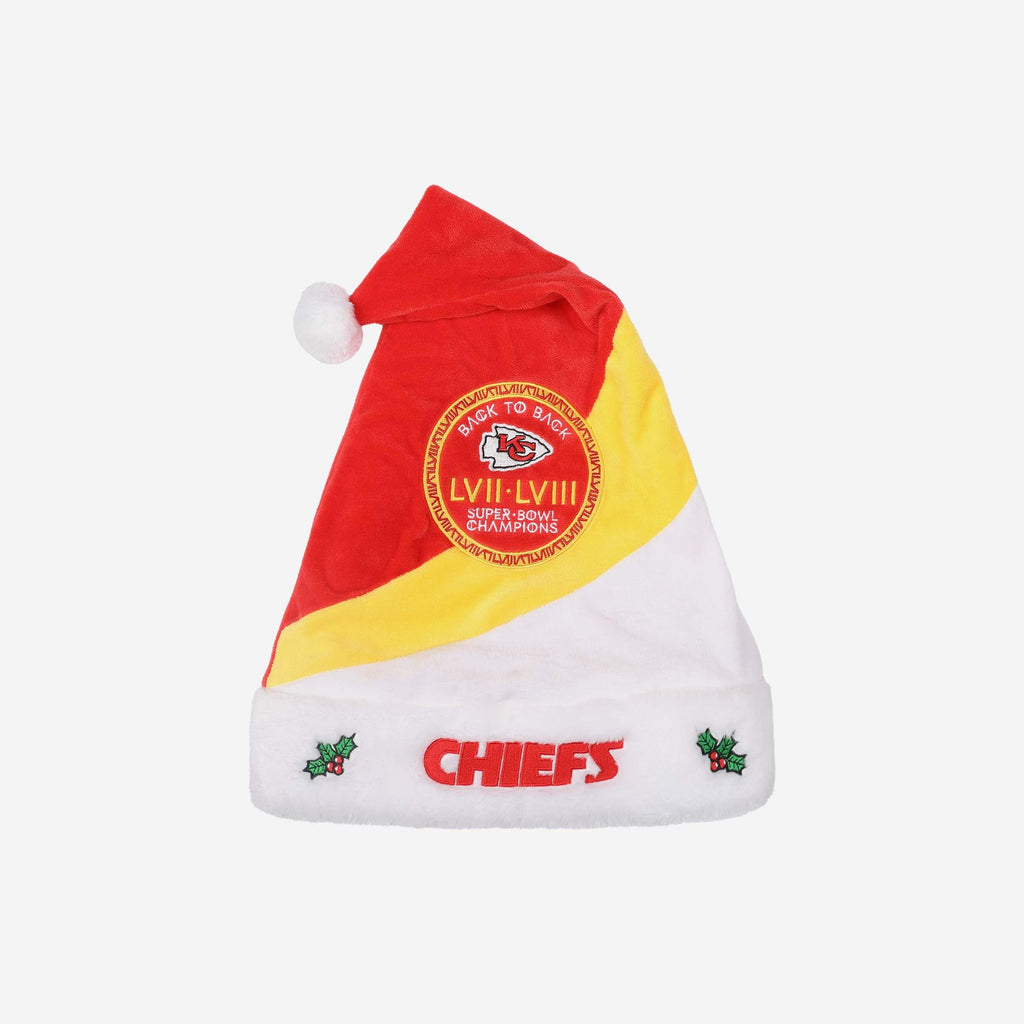 Kansas City Chiefs Super Bowl LVIII Champions Santa Hat FOCO - FOCO.com