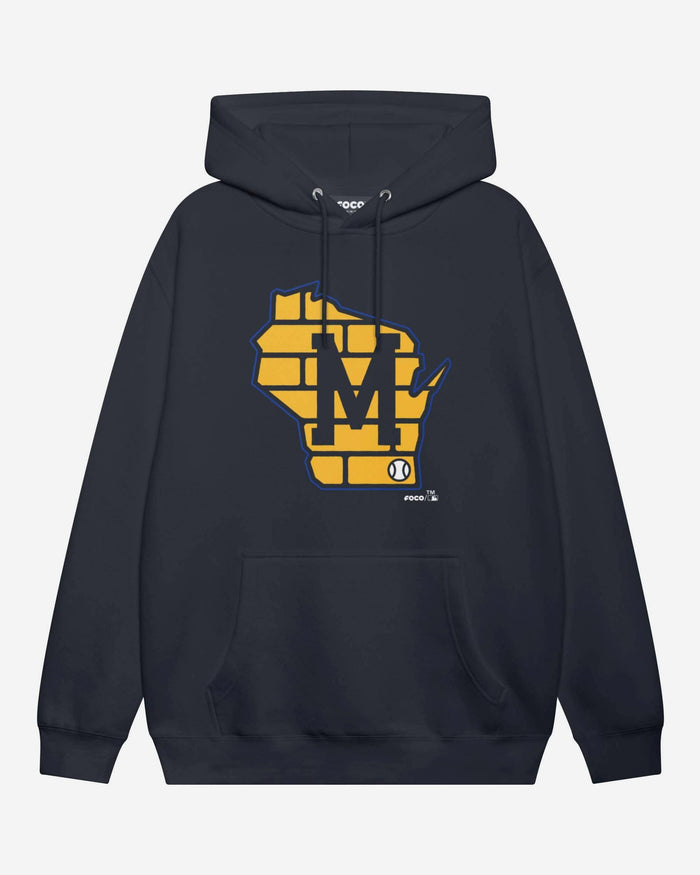 Milwaukee Brewers Away Alternate Logo Hoodie FOCO Navy S - FOCO.com