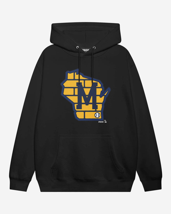 Milwaukee Brewers Away Alternate Logo Hoodie FOCO Black S - FOCO.com