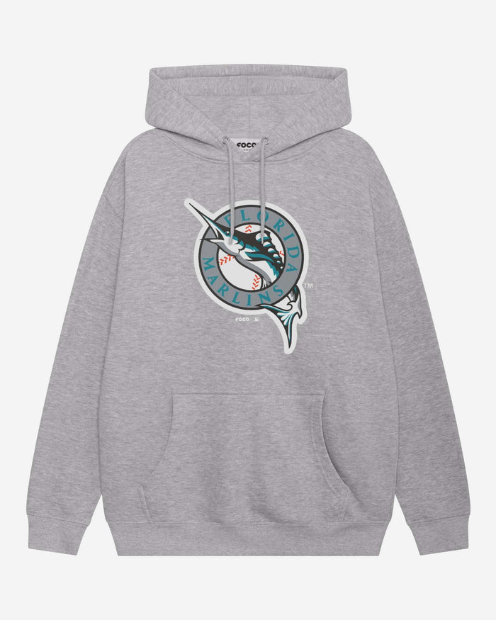Miami Marlins 1993 Home Alternate Logo Hoodie FOCO Athletic Heather S - FOCO.com