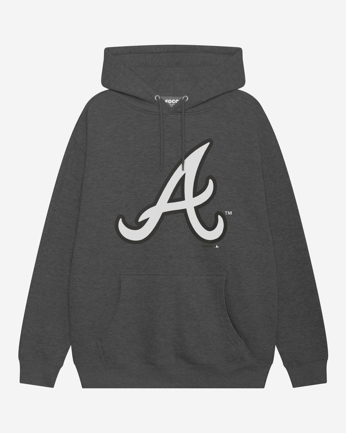 Atlanta Braves Black & White Primary Logo Hoodie FOCO S - FOCO.com
