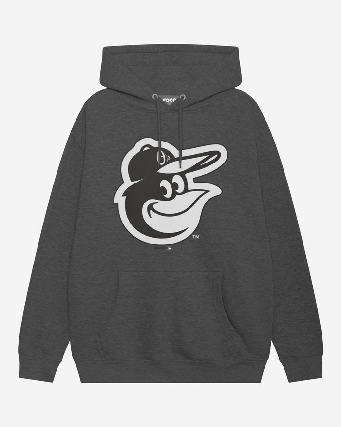 Baltimore Orioles Black & White Primary Logo Hoodie FOCO S - FOCO.com