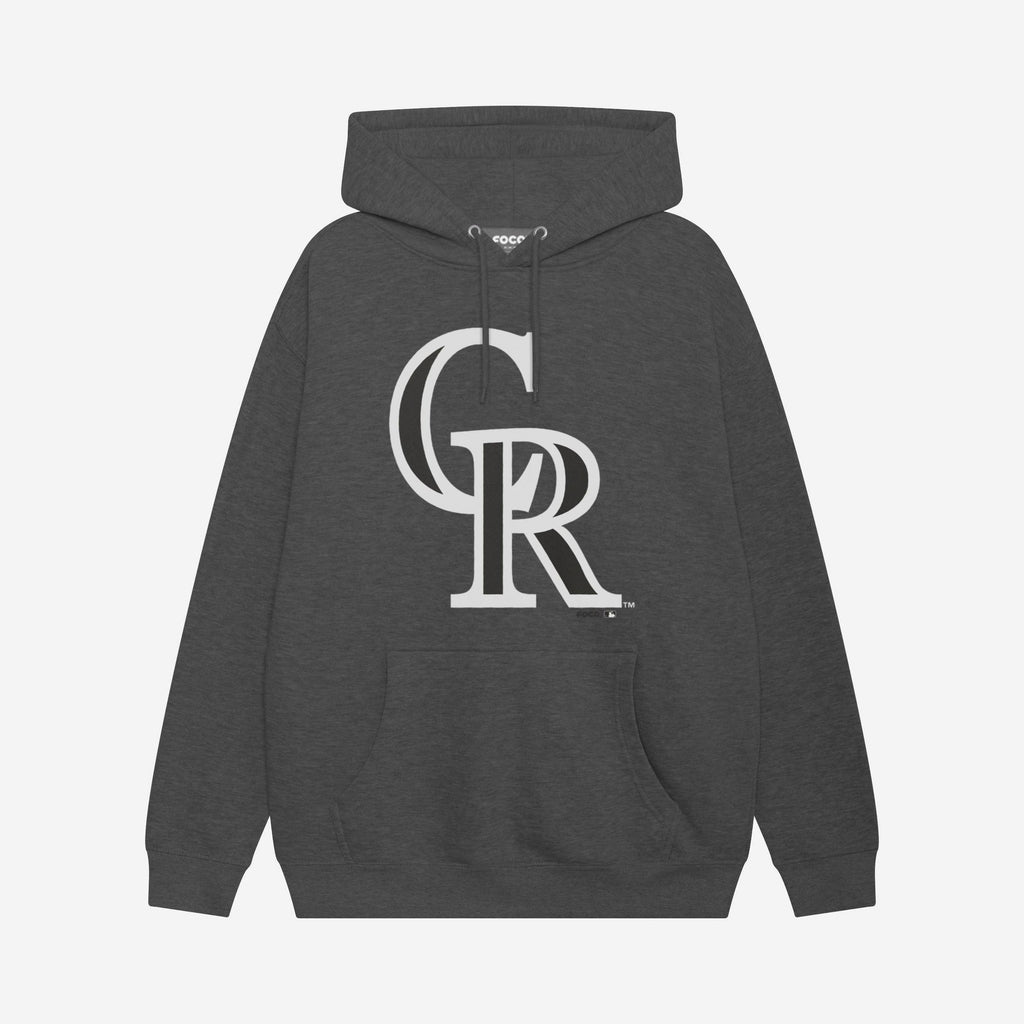 Colorado Rockies Black & White Primary Logo Hoodie FOCO S - FOCO.com