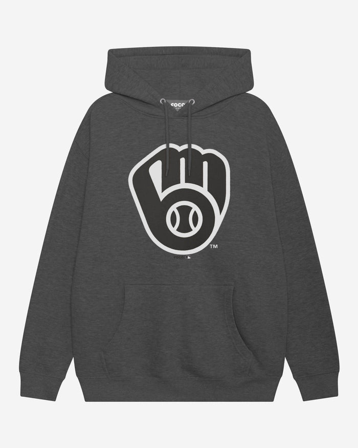 Milwaukee Brewers Black & White Primary Logo Hoodie FOCO S - FOCO.com