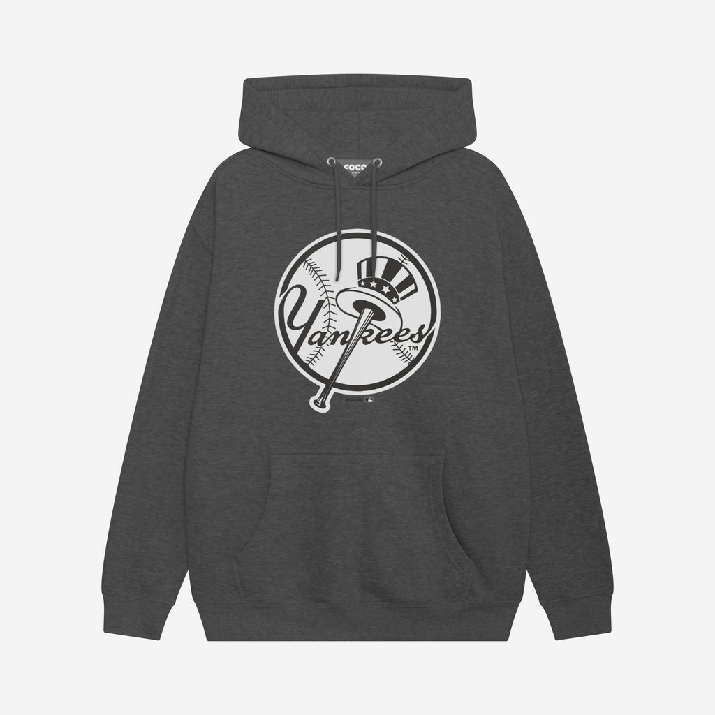 New York Yankees Black & White Primary Logo Hoodie FOCO S - FOCO.com