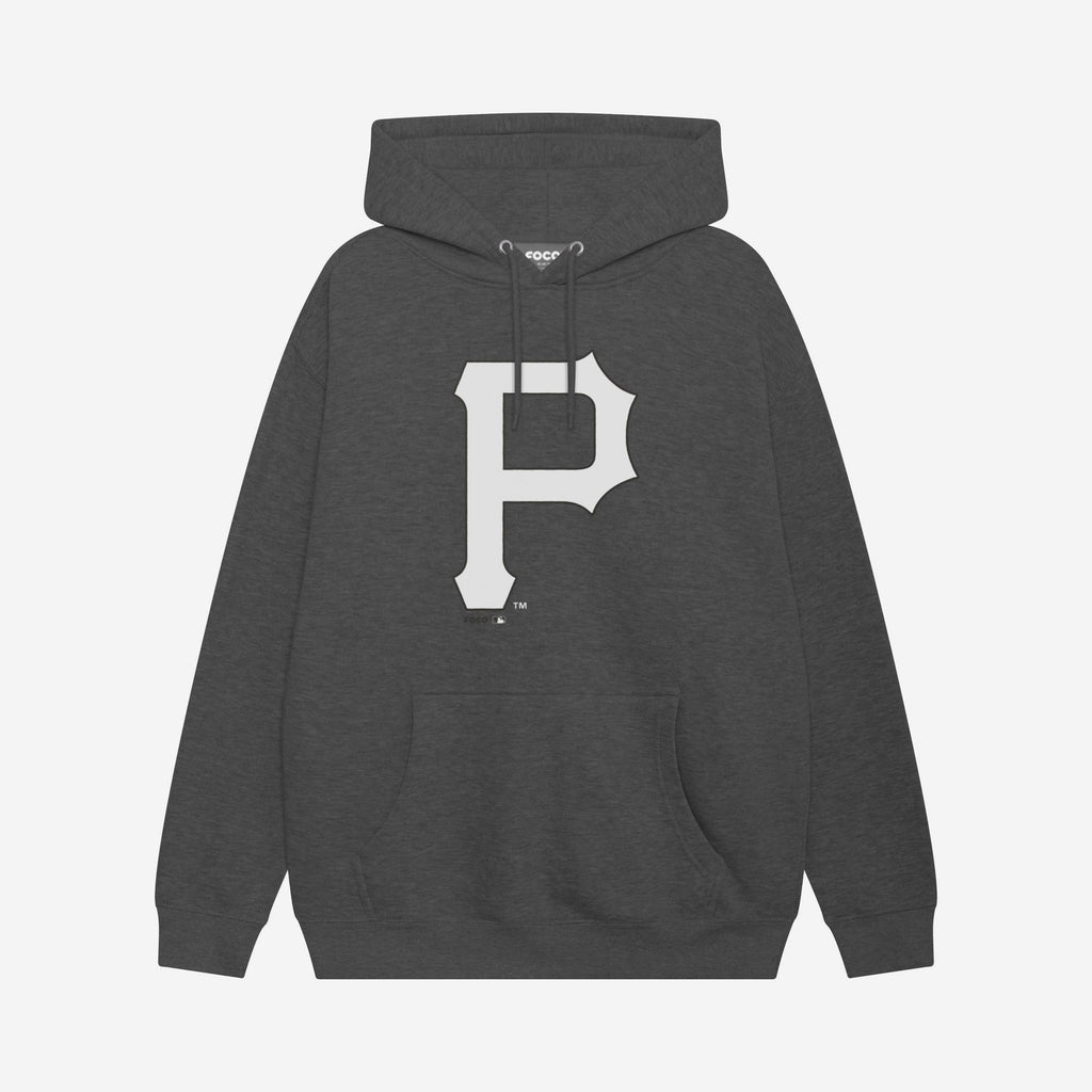 Pittsburgh Pirates Black & White Primary Logo Hoodie FOCO S - FOCO.com