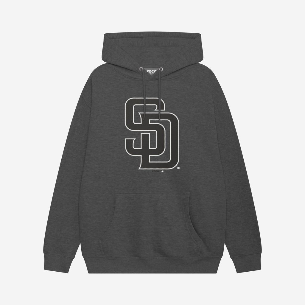 San Diego Padres Black & White Primary Logo Hoodie FOCO S - FOCO.com