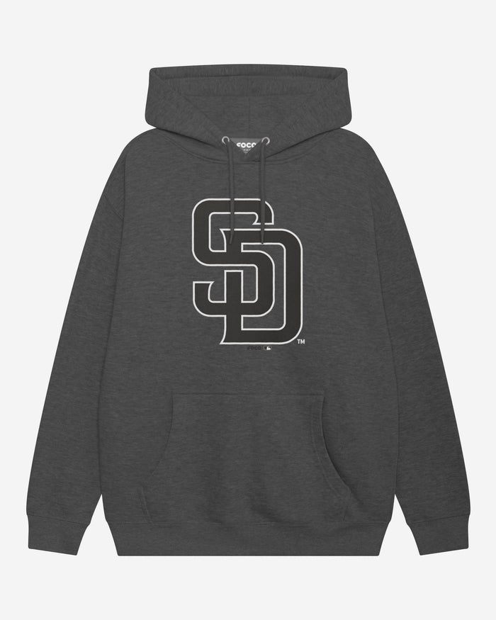 San Diego Padres Black & White Primary Logo Hoodie FOCO S - FOCO.com