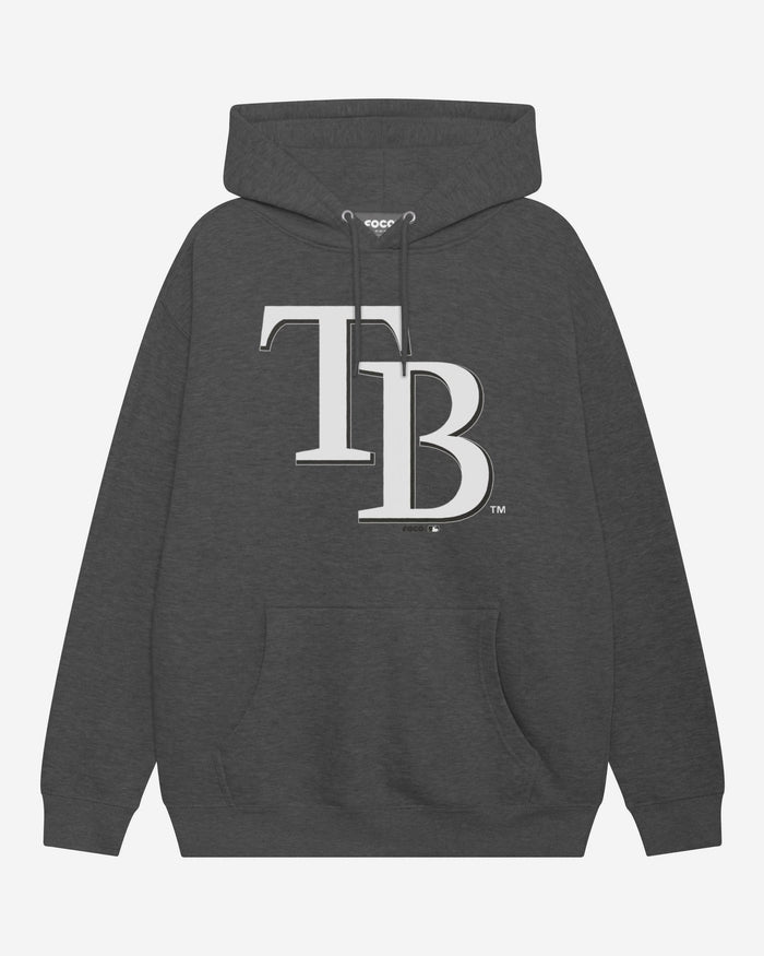 Tampa Bay Rays Black & White Primary Logo Hoodie FOCO S - FOCO.com