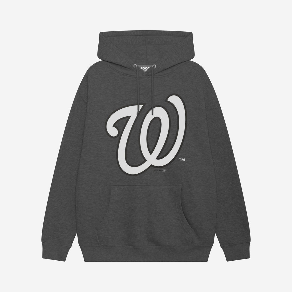 Washington Nationals Black & White Primary Logo Hoodie FOCO S - FOCO.com