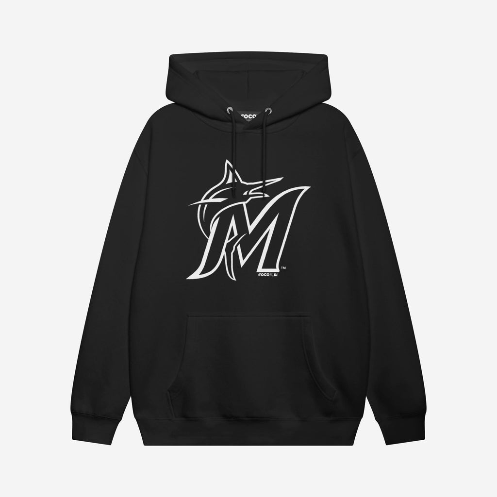 Miami Marlins White Logo Hoodie FOCO S - FOCO.com
