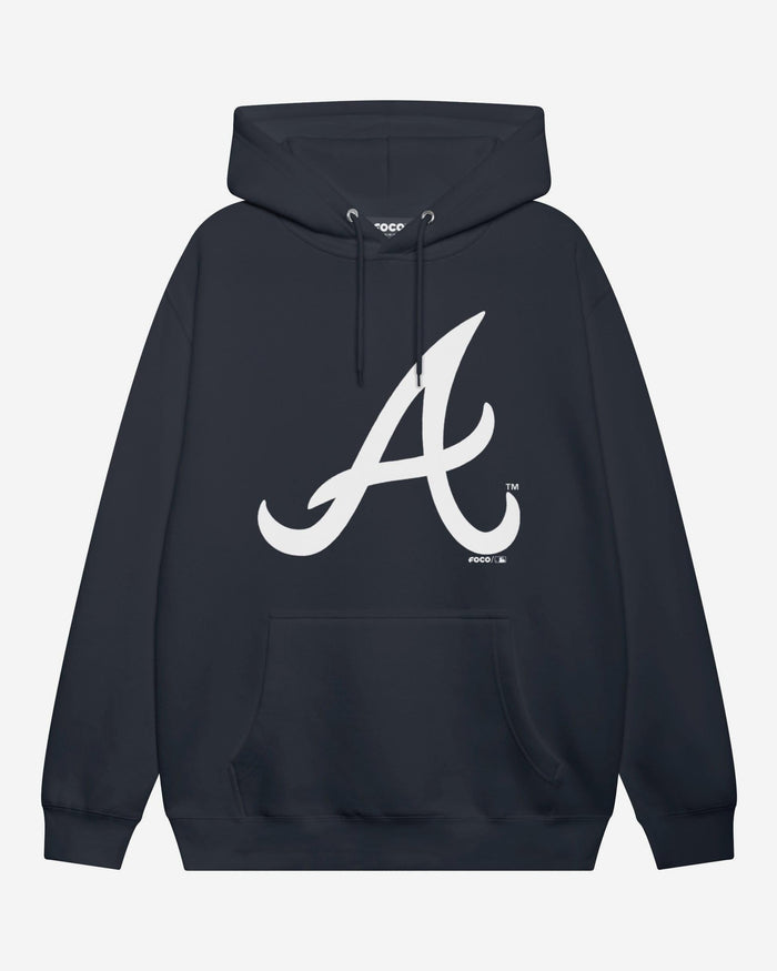 Atlanta Braves Primary Logo Hoodie FOCO Navy S - FOCO.com