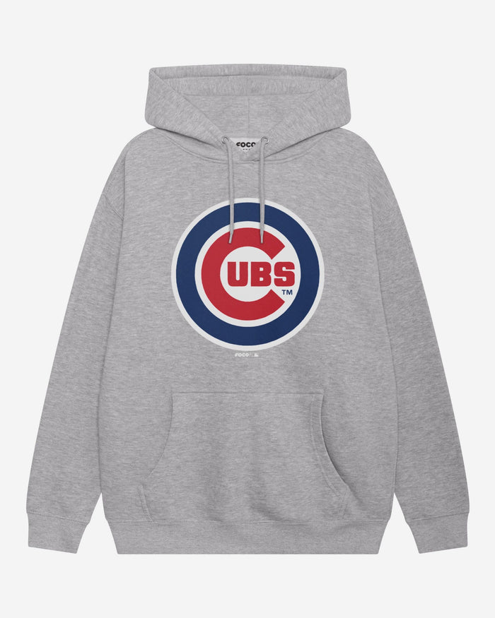 Chicago Cubs Primary Logo Hoodie FOCO Athletic Heather S - FOCO.com