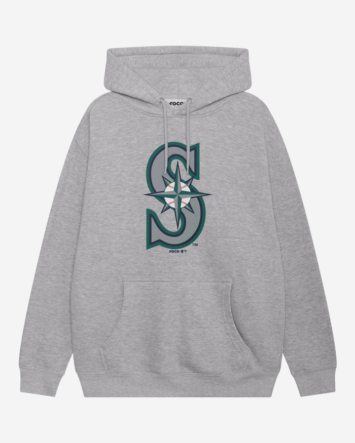 Seattle Mariners Primary Logo Hoodie FOCO Athletic Heather S - FOCO.com