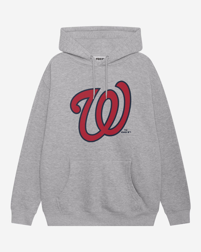 Washington Nationals Primary Logo Hoodie FOCO Athletic Heather S - FOCO.com