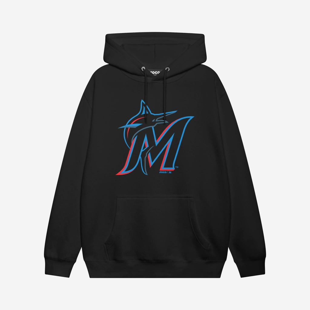Miami Marlins Primary Logo Hoodie FOCO Black S - FOCO.com