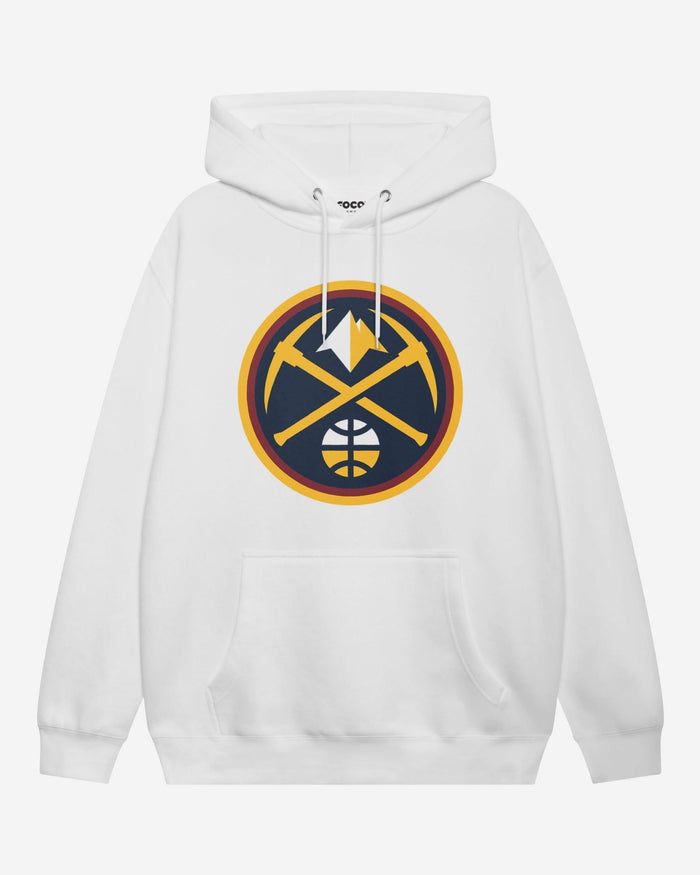 Denver Nuggets Primary Logo Hoodie FOCO White S - FOCO.com