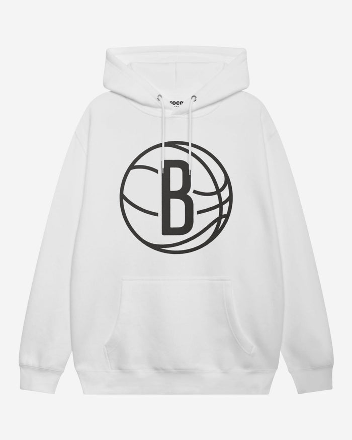 Brooklyn Nets Primary Logo Hoodie FOCO White S - FOCO.com