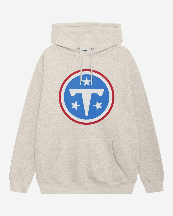 Tennessee Titans Primary Logo Hoodie FOCO Oatmeal Heather S - FOCO.com