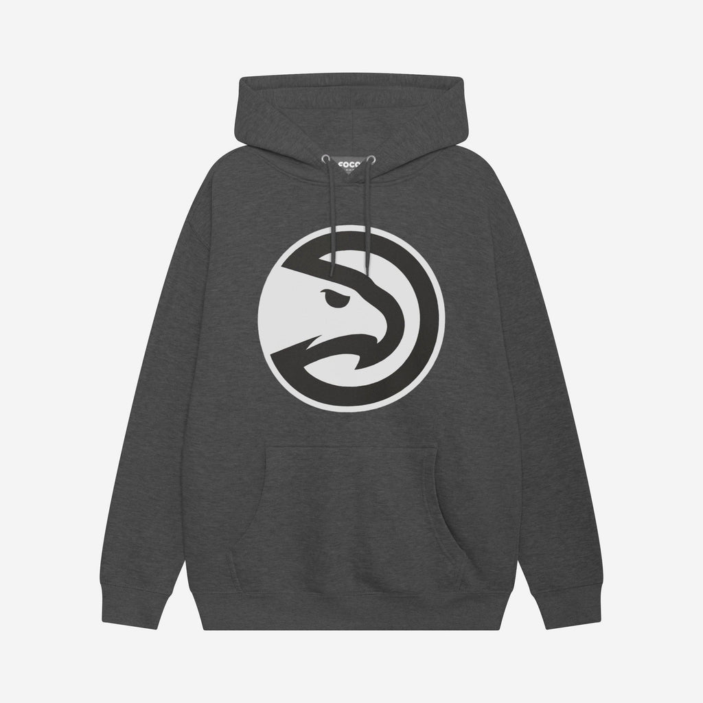 Atlanta Hawks Black & White Primary Logo Hoodie FOCO S - FOCO.com