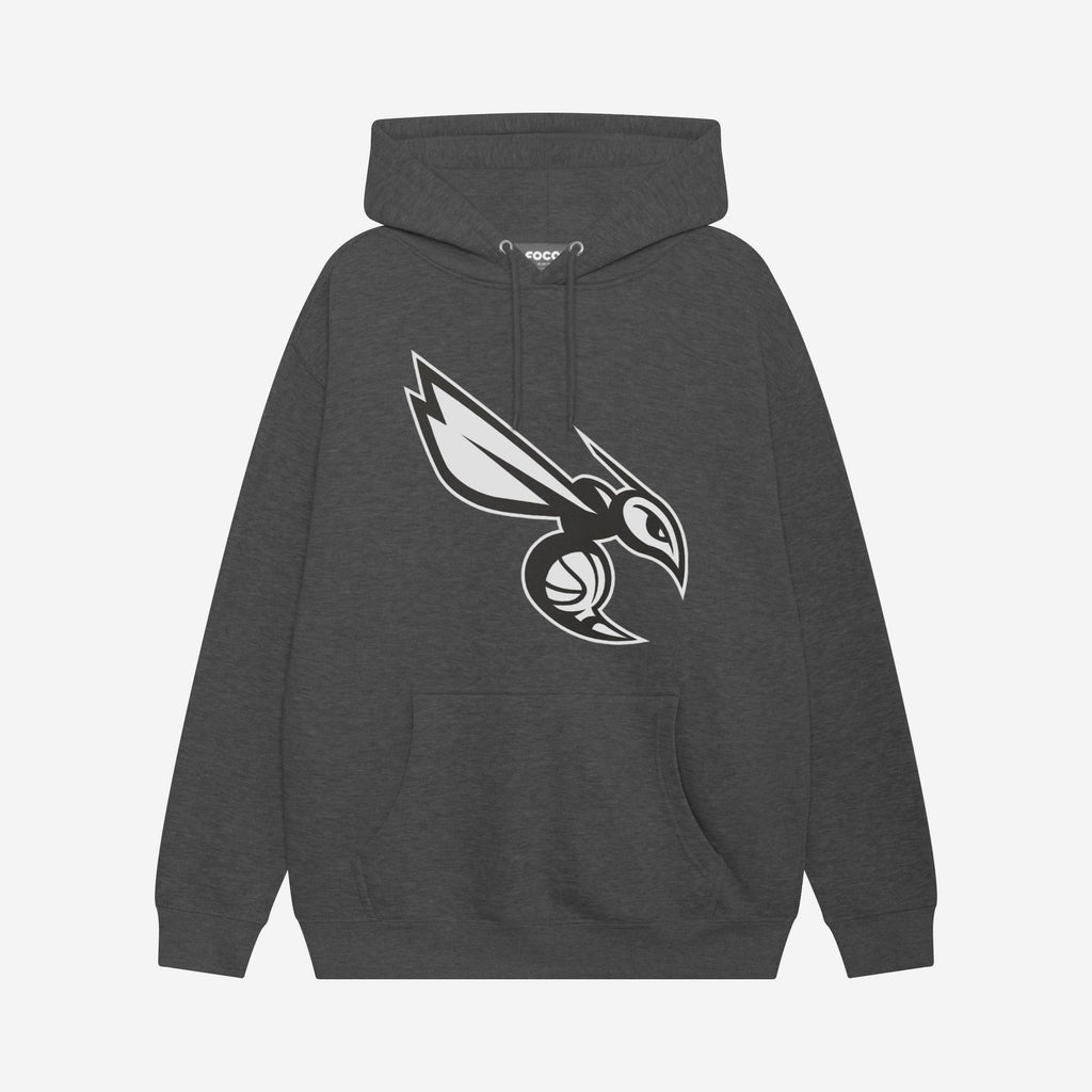 Charlotte Hornets Black & White Primary Logo Hoodie FOCO S - FOCO.com