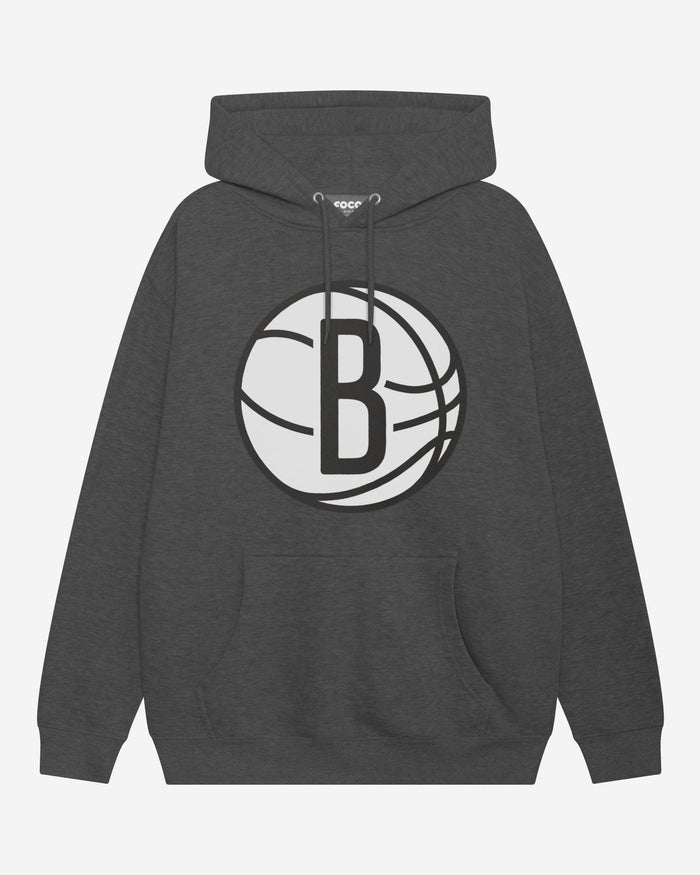 Brooklyn Nets Black & White Primary Logo Hoodie FOCO S - FOCO.com