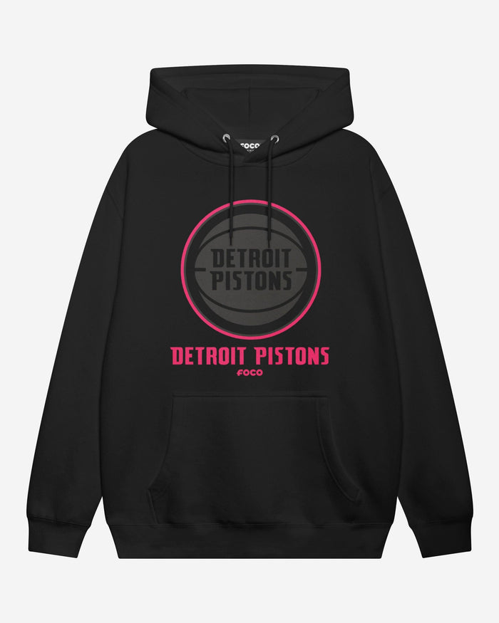 Detroit Pistons Highlight Reel Hoodie FOCO Black/Neon Pink S - FOCO.com