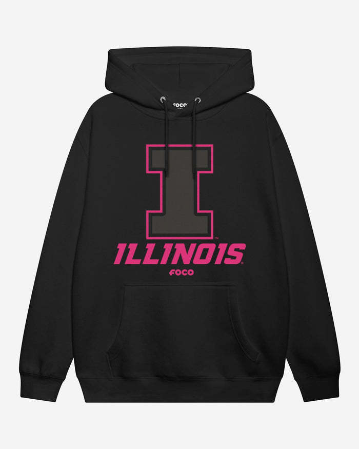 Illinois Fighting Illini Highlight Reel Hoodie FOCO Black/Neon Pink S - FOCO.com