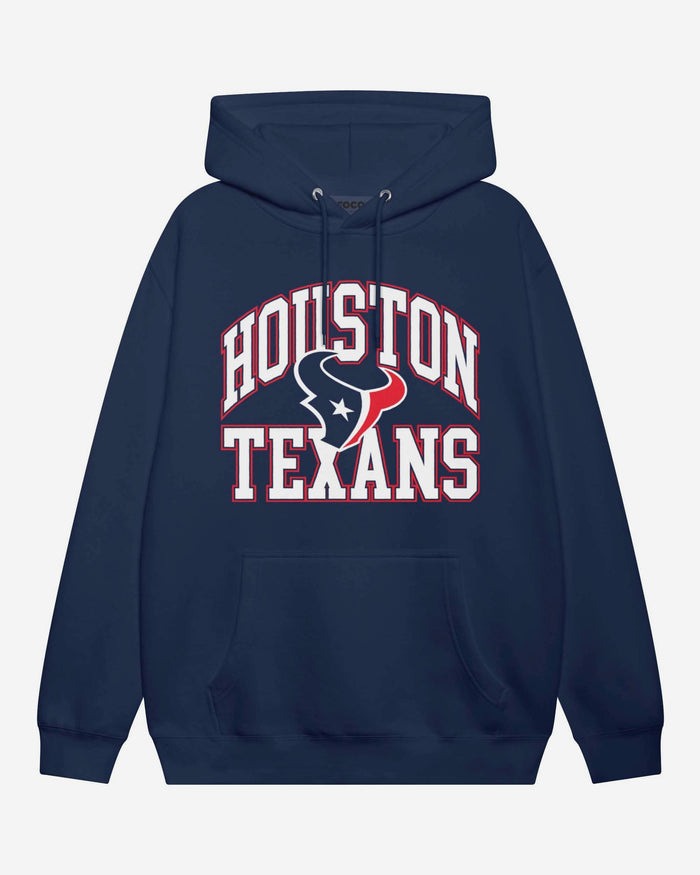 Houston Texans Arched Wordmark Hoodie FOCO Athletic Heather S - FOCO.com