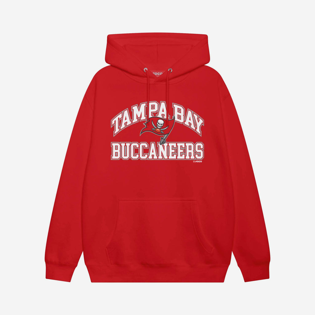 Tampa Bay Buccaneers Arched Wordmark Hoodie FOCO Athletic Heather S - FOCO.com