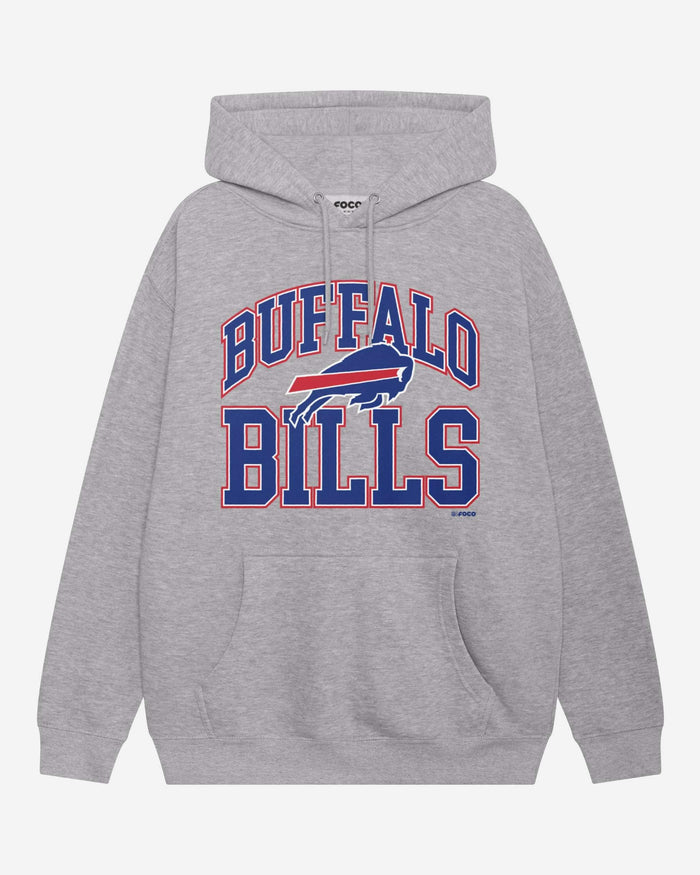Buffalo Bills Arched Wordmark Hoodie FOCO Athletic Heather S - FOCO.com