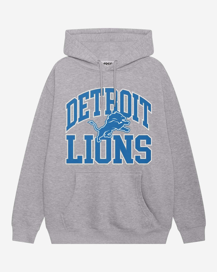 Detroit Lions Arched Wordmark Hoodie FOCO Athletic Heather S - FOCO.com
