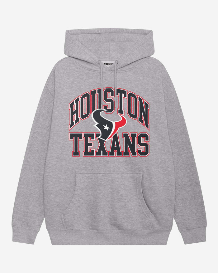 Houston Texans Arched Wordmark Hoodie FOCO Athletic Heather S - FOCO.com