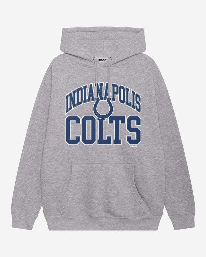 Indianapolis Colts Arched Wordmark Hoodie FOCO Athletic Heather S - FOCO.com