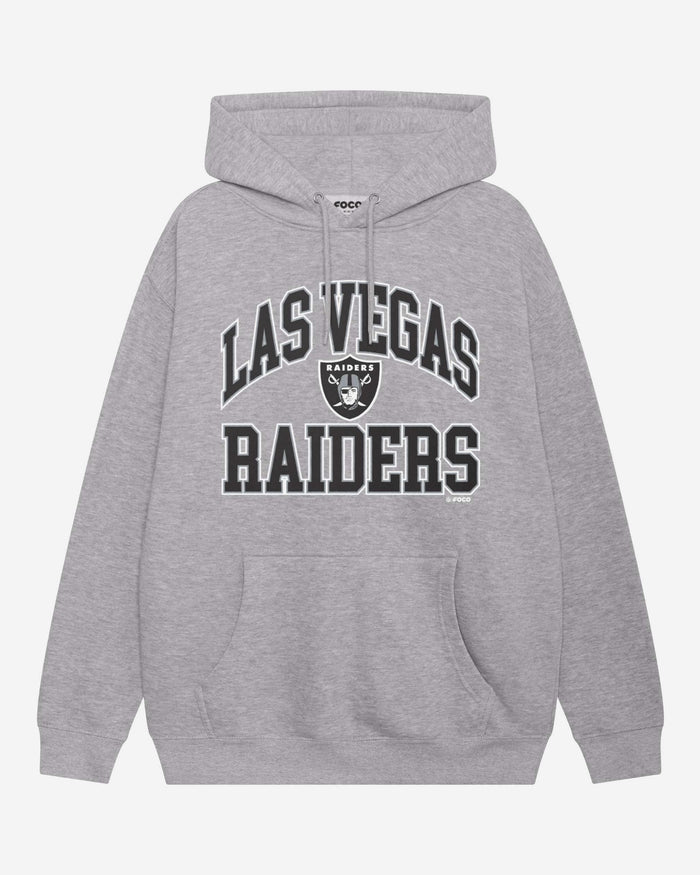 Las Vegas Raiders Arched Wordmark Hoodie FOCO Athletic Heather S - FOCO.com
