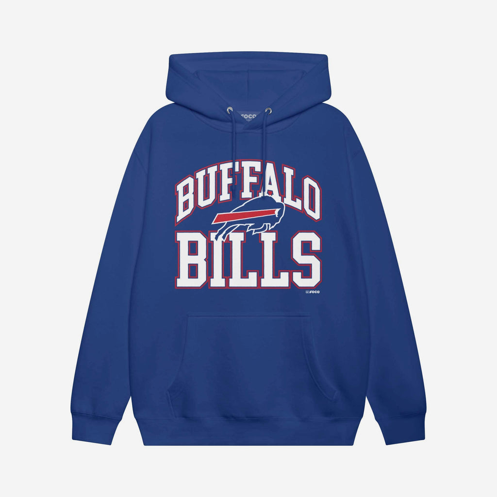 Buffalo Bills Arched Wordmark Hoodie FOCO Athletic Heather S - FOCO.com