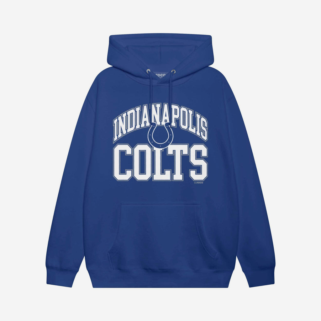 Indianapolis Colts Arched Wordmark Hoodie FOCO Athletic Heather S - FOCO.com