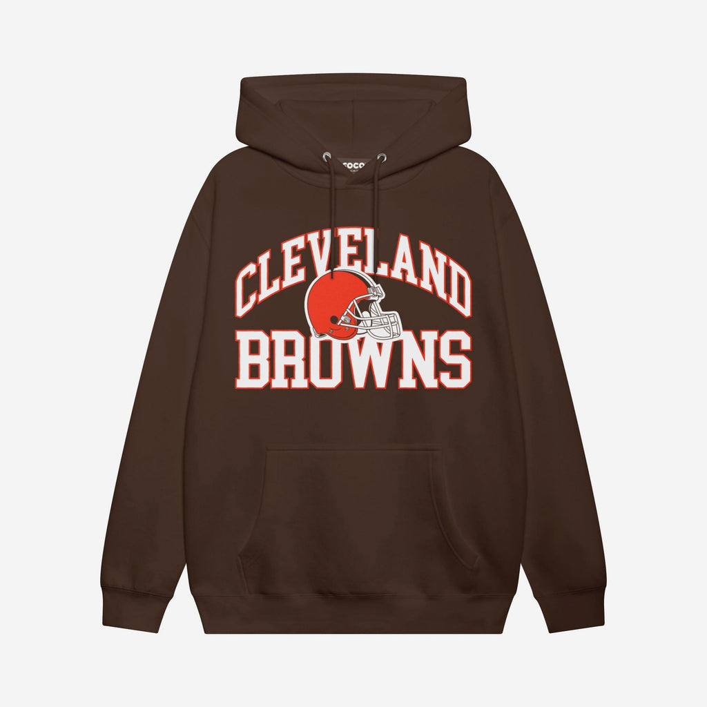 Cleveland Browns Arched Wordmark Hoodie FOCO Chestnut S - FOCO.com