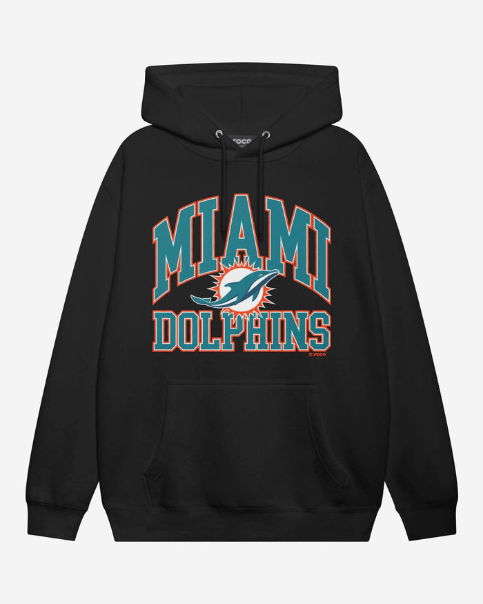 Miami Dolphins Arched Wordmark Hoodie FOCO Athletic Heather S - FOCO.com