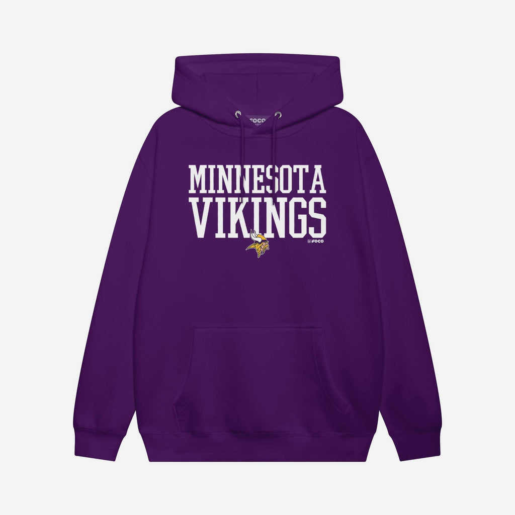 Minnesota Vikings Bold Wordmark Hoodie FOCO Athletic Heather S - FOCO.com