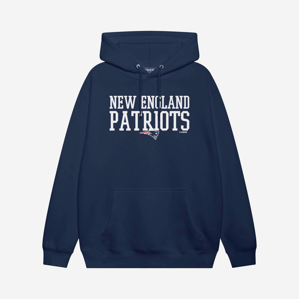 New England Patriots Bold Wordmark Hoodie FOCO Athletic Heather S - FOCO.com