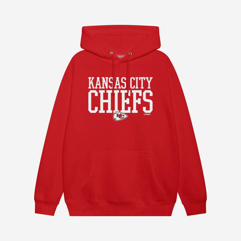 Kansas City Chiefs Bold Wordmark Hoodie FOCO Athletic Heather S - FOCO.com