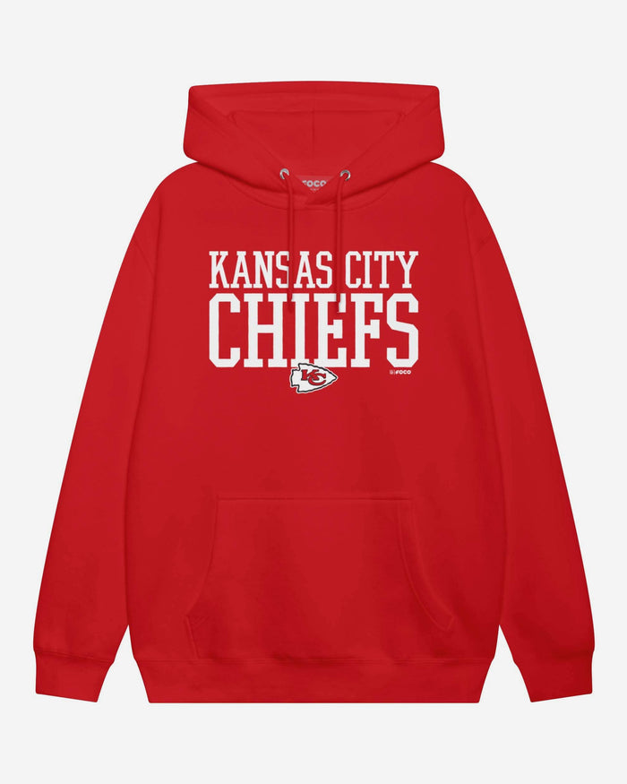 Kansas City Chiefs Bold Wordmark Hoodie FOCO Athletic Heather S - FOCO.com