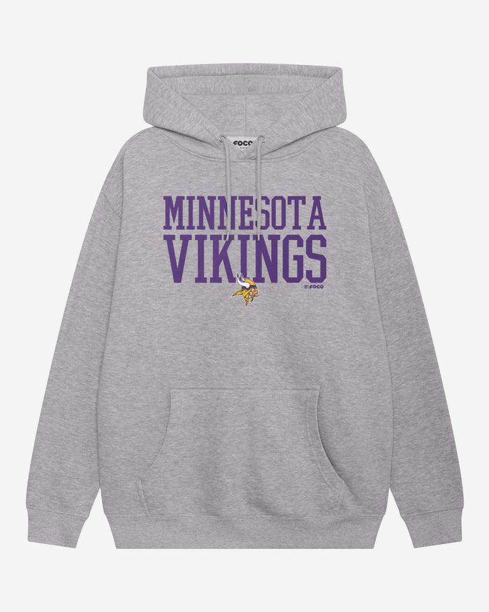 Minnesota Vikings Bold Wordmark Hoodie FOCO Athletic Heather S - FOCO.com